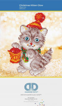 Diamond Dotz Picture - Christmas Kitten Glow - click to enlarge