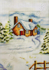 Printed Cottage Christmas Card - click to enlarge