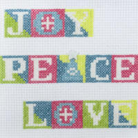 Joy, Peace and Love Min Counted Cross Stitch Kit