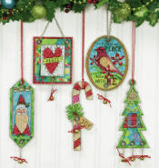 Plastic Canvas Whimsical Christmas Signs